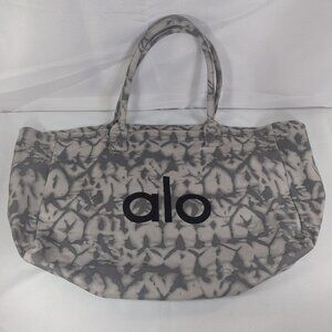 Alo Yoga Tote Shopper Bag Summer 2025 Gray Tie Dye Beach Gym Canvas Large Big